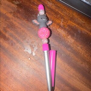 Pink and Silver Bat Stylus Pen